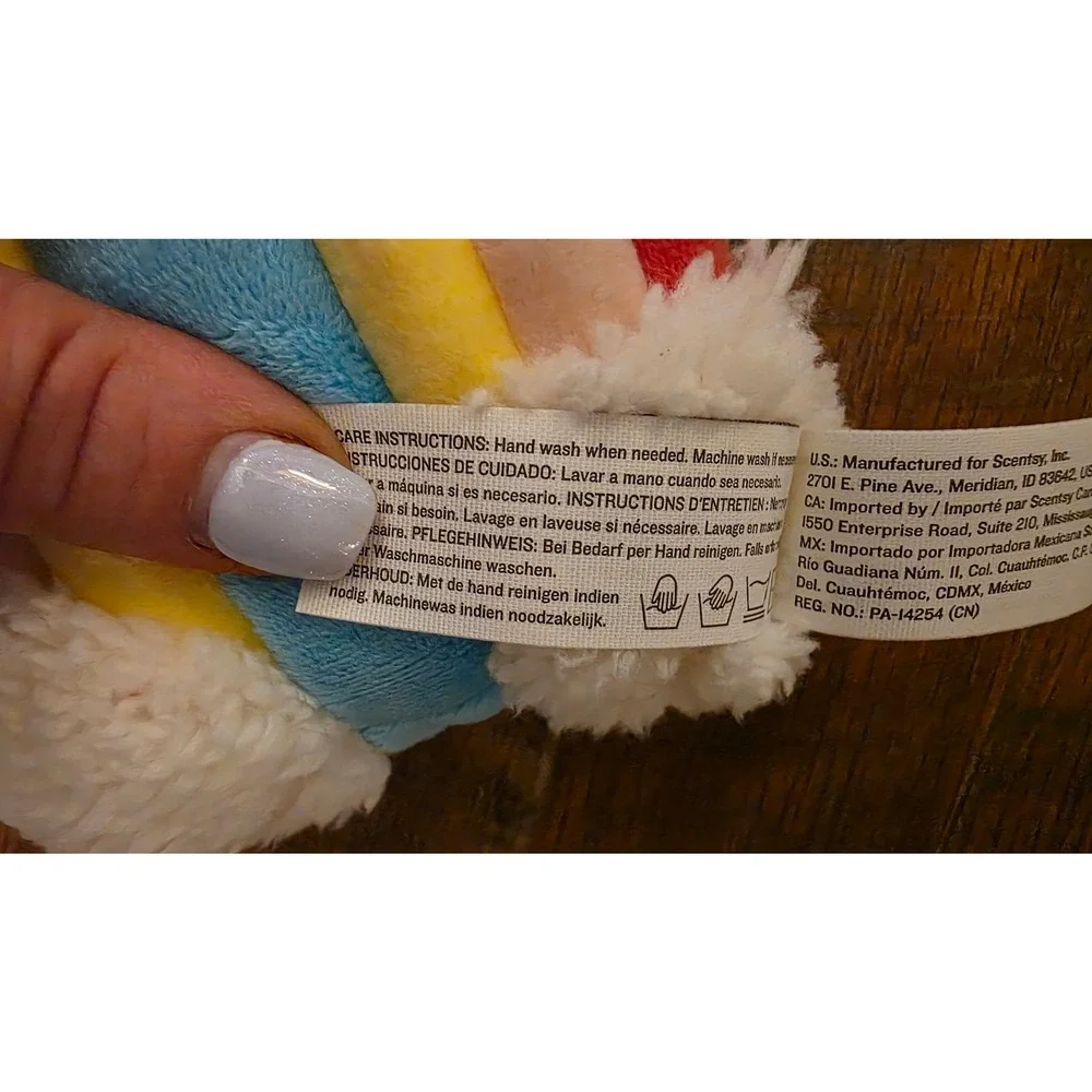 Scentsy Buddy Clip Rainbow Plush Scented Backpack Keychain Accessory Multi Color